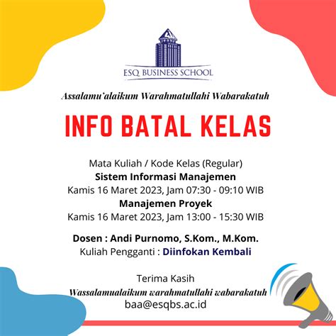 LMS EBS Info Batal Kelas Sistem Informasi Manajemen Manajemen