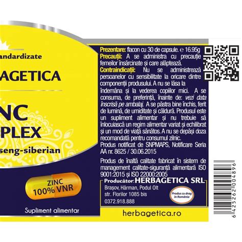 Zinc Complex Herbagetica 30 Capsule