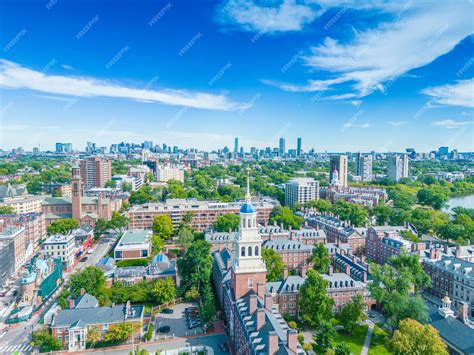 Premium Photo | Aerial view of lowell house at harvard university in