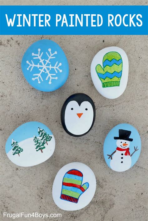 Winter Rock Painting Ideas Frugal Fun For Boys And Girls