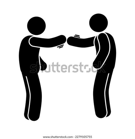 Silhouette People Shaking Hands Hugging Friendship Stock Vector ...