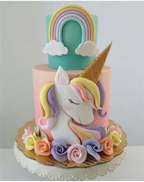 47 Pasteles De Unicornio Mágicos Súper Fáciles De Hacer Paso A Paso Pastel De Cumpleaños De