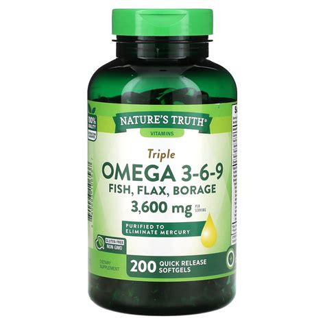 Nature S Truth Vitamins Triple Omega 3 6 9 Fish Flax Borage 3 600