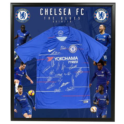 Soccer Chelsea Fc Team Signed And Framed 201819 Jersey Taylormade