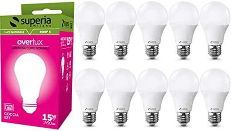 Ampoule LED Superia E27 Drop 15W équivalent 85W Lumière naturelle