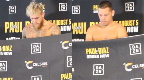 Jake Paul And Nate Diaz Strip Naked To Make Weight For Final Weigh In