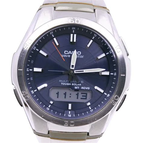 CASIO WVA-M640 WAVE ceptor wave ceptor Watches Silver NavyDial ...