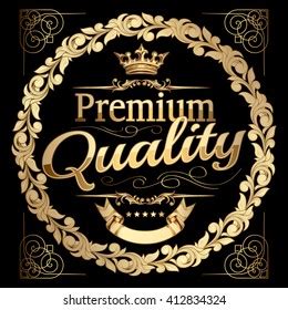 Premium Quality Gold Emblem Stock Vector Royalty Free