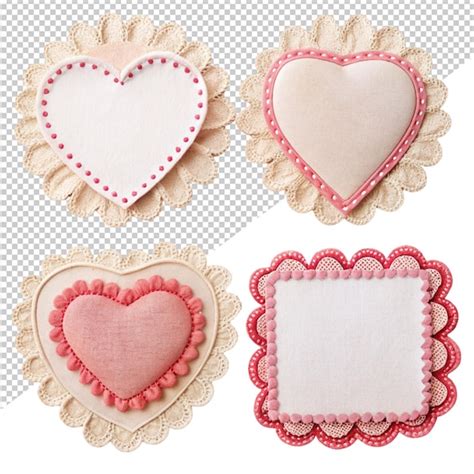 Premium Psd Scalloped Edge Stitched Heart On Transparent Background