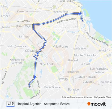 Ruta 8 Horarios Paradas Y Mapas Hospital Argerich Aeropuerto