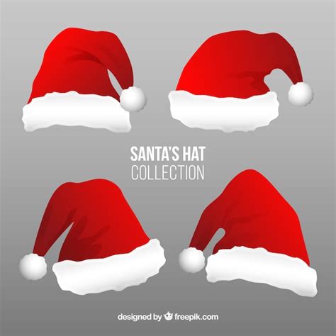 Free Vector Set Of Santa Claus Hats