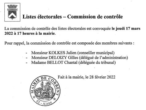 Convocation Commission De Contr Le Listes Lectorales