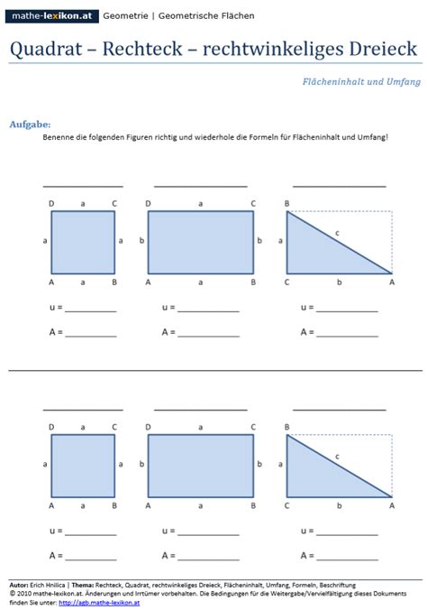 Quadrat Rechteck Rechtwinkeliges Dreieck Rechtwinkliges Dreieck