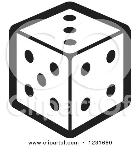 Black And White Of Dice Clipart