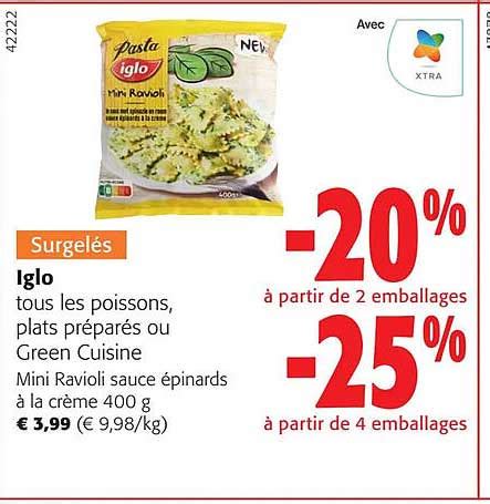 Promo Iglo Les Poissons Plats Pr Par S Ou Green Cuisine Chez Colruyt