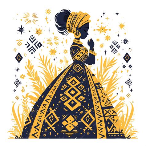 Premium Vector | Chadian Woman in Traditional Chadian Dress as a Hostess