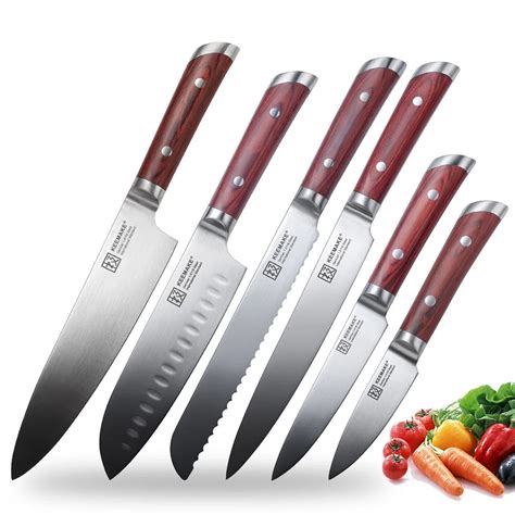 SUNNECKO High End Kitchen Knives Set With Gift Box Chef S Utility Meat