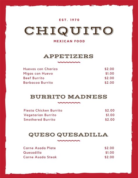 Free Printable And Customizable Mexican Menu Templates Canva