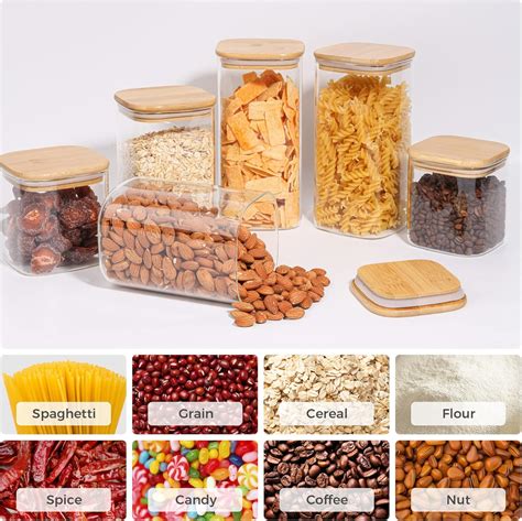 Buy KTMAMA Glass Square Food Storage Container With Airtight Bamboo Lid