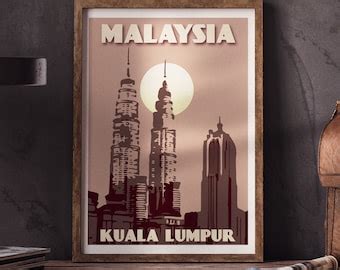 Malaysia Poster Kuala Lumpur Art Print Pertronas Twin Towers Art