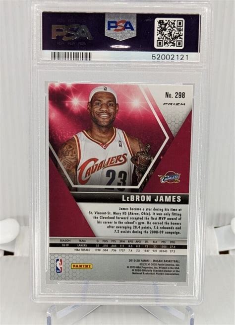 2019 20 Panini Mosaic LeBron James MVPs Pink Camo Prizm 298 PSA 10 Gem