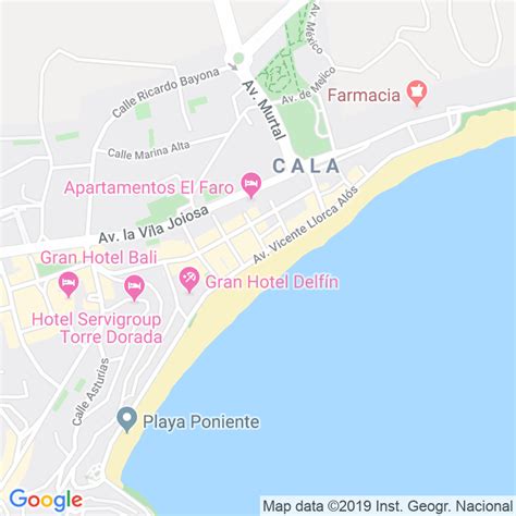 Código Postal calle Vicente Llorca Alos avenida en Benidorm