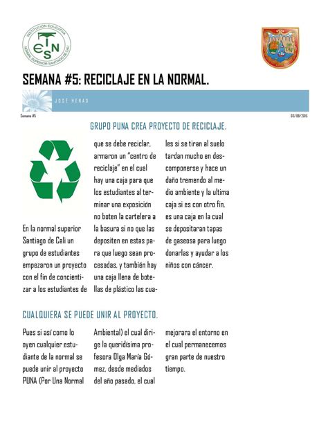 Calaméo Semana 5 Reciclaje En La Normal