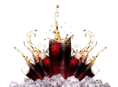 Fresh Cola Drink Background with Ice Stock Photo - Image of freshness ...