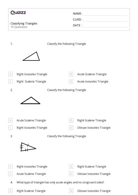 50 Classifying Triangles Worksheets On Quizizz Free Printable