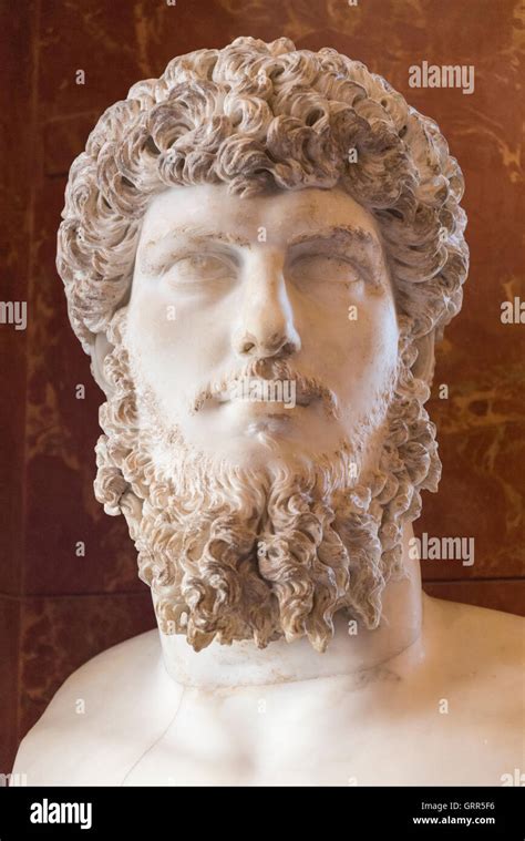 The Emperor Lucius Verus Lempereur Lucius Verus Marble Statue The Louvre Museum Paris France