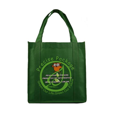 Eco Friendly Recycle Promotional PP Non Woven Green Spun Shopping