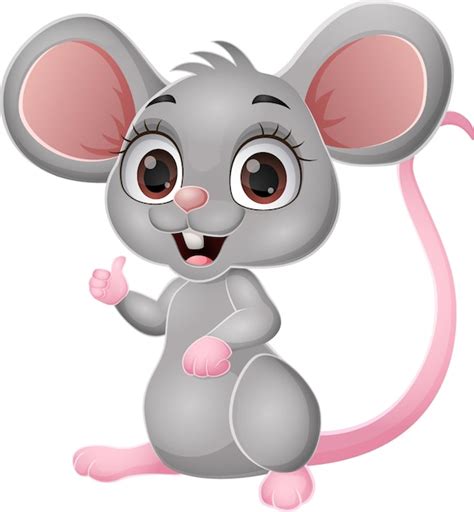 Dessin Anim Mignon De Souris Donnant Le Pouce Vers Le Haut Vecteur