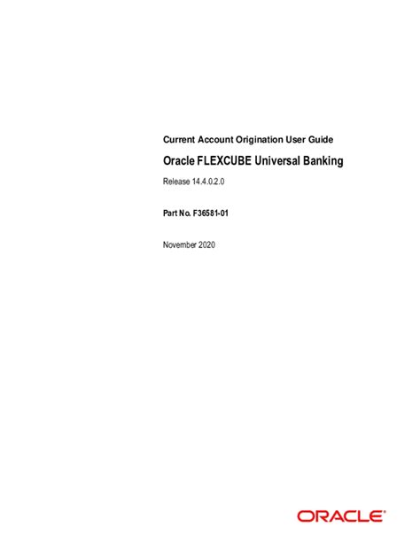 Fillable Online Oracle FLEXCUBE Universal Banking Documentation Fax