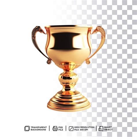 Premium Psd Crystal Clear Golden Trophy Isolated Background