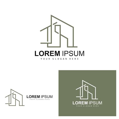 Logotipo da casa edifício design de móveis construção vetor propriedade