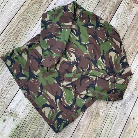 Vintage British Army Military Camouflage Longsleeve Depop