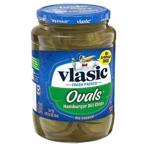 Vlasic Ovals Hamburger Dill Pickle Chips Keto Friendly 24 Fl Oz