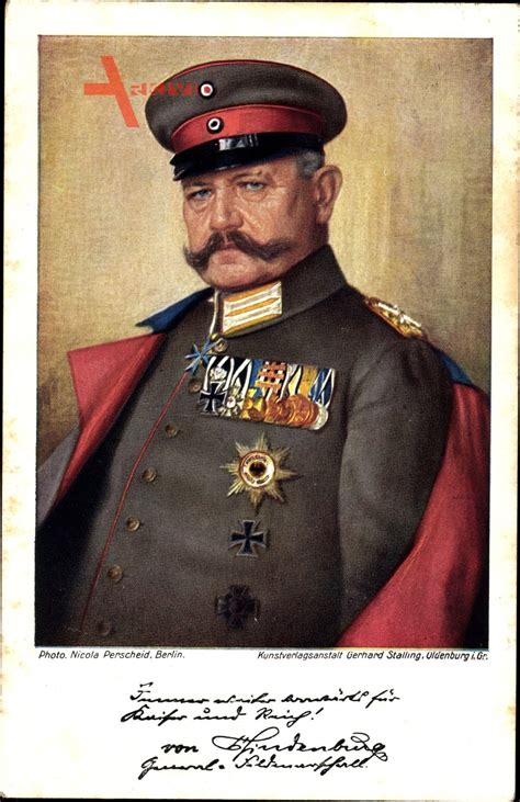 Generalfeldmarschall Paul Von Hindenburg Portrait Uniform Orden Xl