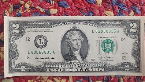 Error Misalgned Off Center 2013 2 Dollar Bill Super Rare L83068835a Ebay