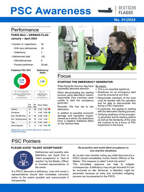 Psc Performance Report German Flag 2024 Pdf Shipping Water Transport