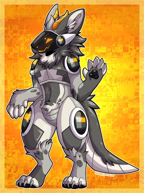 Protogen Art Full Body Violet Wallpaper