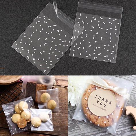 100pcs Polkadots Bags Set Resealable Clear Bag With White Etsy