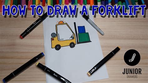 Drawing For Kids How To Draw A Forklift Youtube