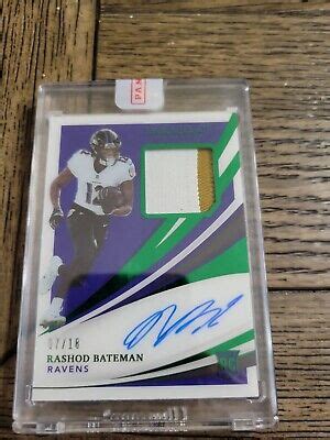 Rashod Bateman Panini Immaculate Rookie Patch Auto Rpa Green Fotl