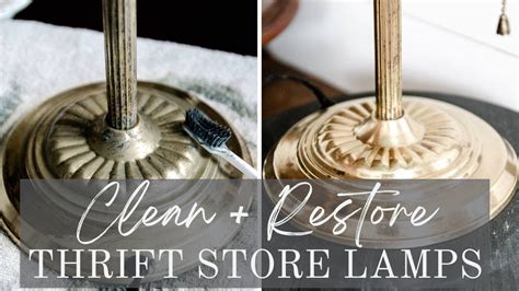 How To Clean Brass Lamps Thrifted Lamp Clean And Restore Youtube