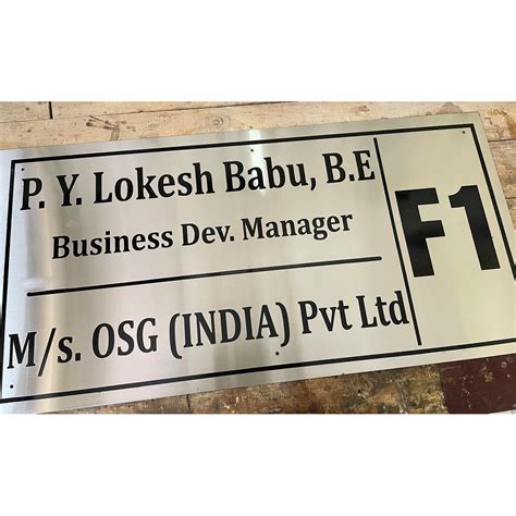 Company Stainless Steel Nameplate 304 Engraved