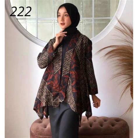 Jual Outer Nikita Blazer Batik Formal Wanita Murah Baju Batik Seragam