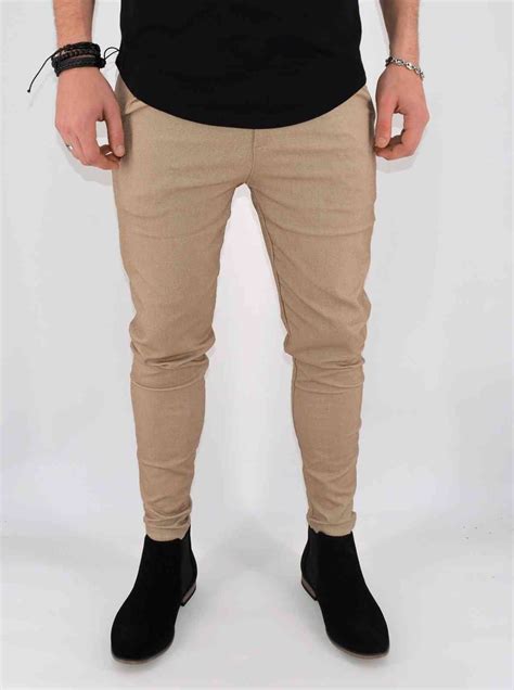 Pantalon Chino Beige Homme Mode Urbaine