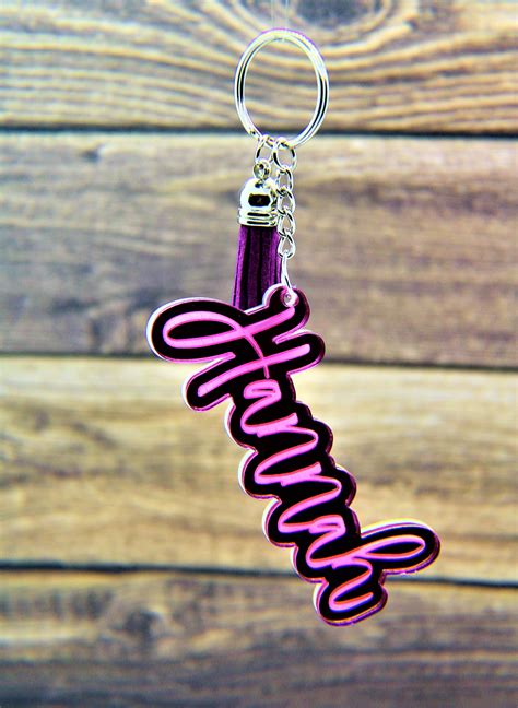 Mirrored Acrylic Keychains Acrylic Keychains Name Etsy