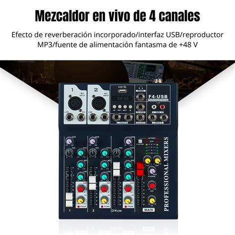 Ripley Mezclador De Audio Canales Usb Y Bluetooth Procesador De